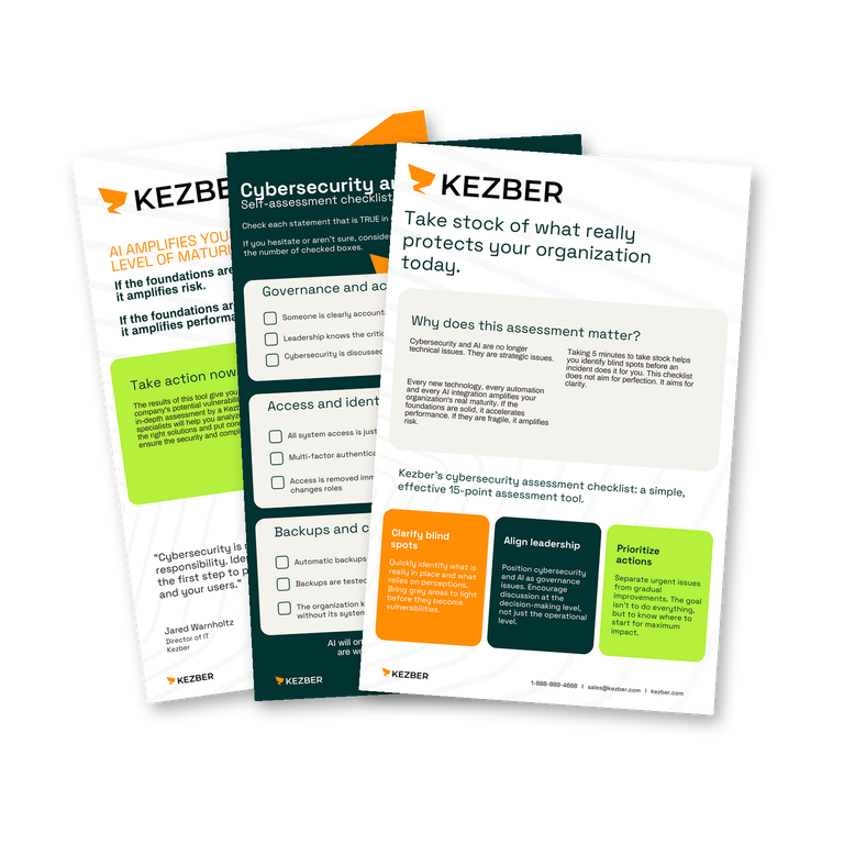 Preview of Kezber's 2026 cybersecurity self-assessment checklist